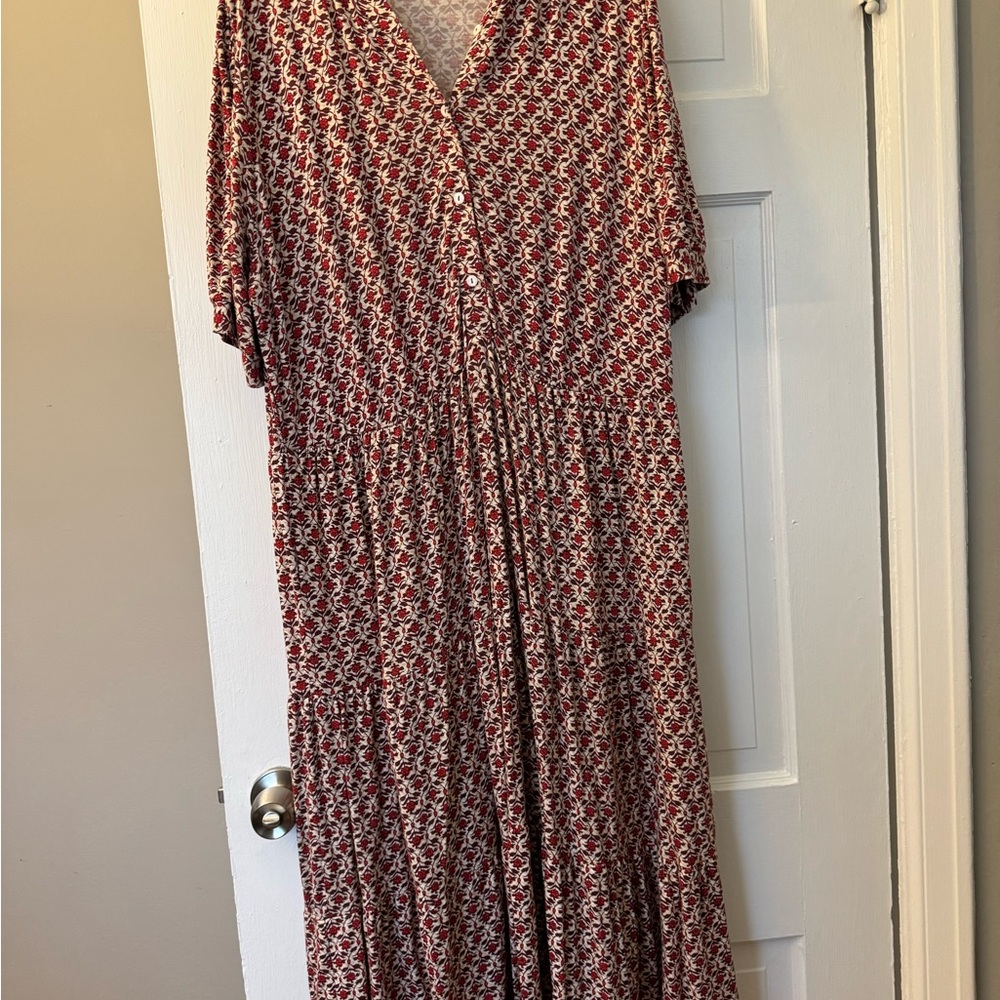 Max Studio 2x Floral Red Maxi Dress